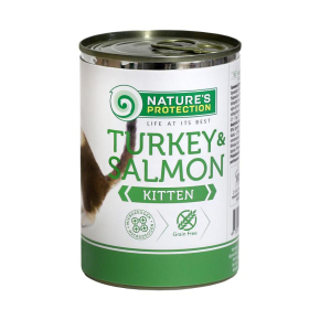 canned pet food for junior cats with turkey and salmon
