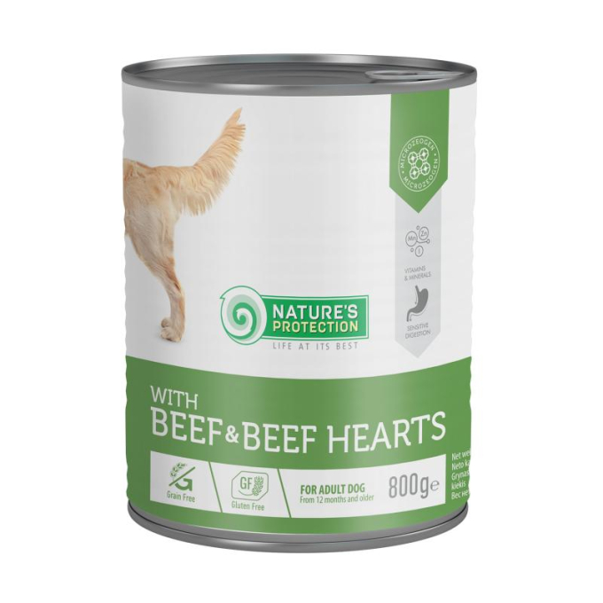 canned pet food for adult dogs with beef and beef hearts - 0