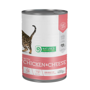 canned pet food for adult cats with chicken and cheese