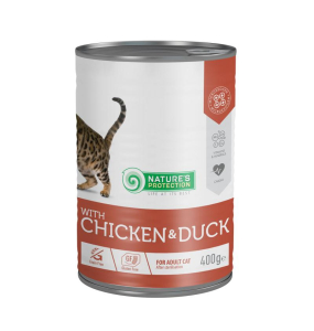 canned pet food for sterilised adult cats with chicken and duck