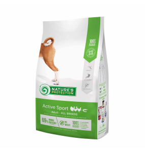 dry food for active adult dogs of all breeds with poultry and krill