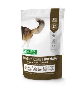 dry food for adult long haired cats after sterilisation with poultry