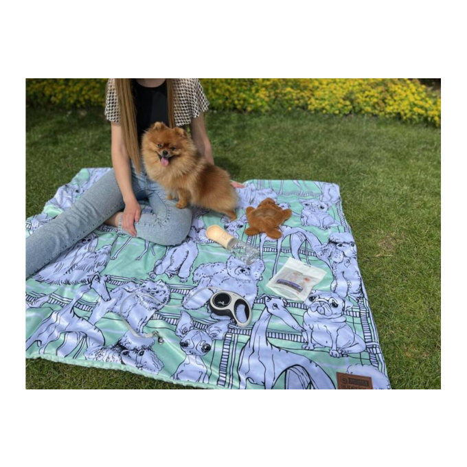 couverture, avec chiots blancs - 5