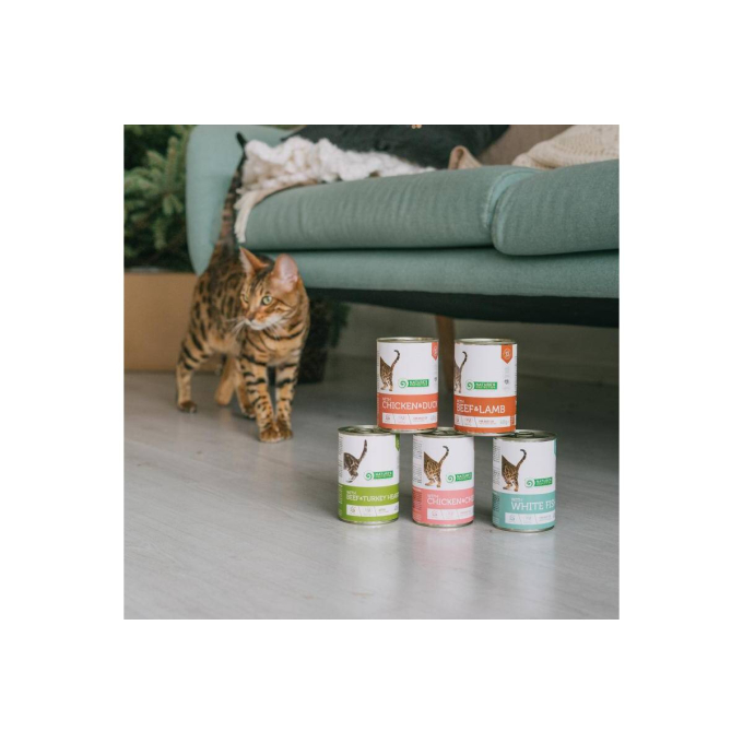 aliments en boîte pour chats adultes stérilisés avec du poulet et du canard - 2