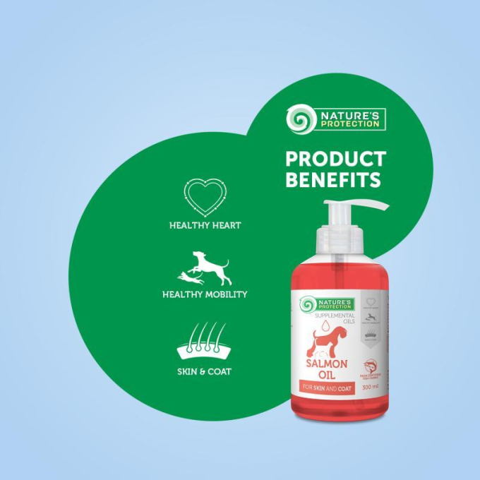 complementary feed - salmon oil, for adult dogs and cats to support healthy skin and coat - 1