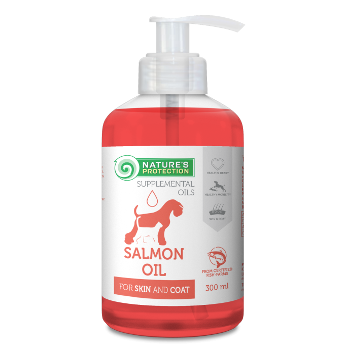 complementary feed - salmon oil, for adult dogs and cats to support healthy skin and coat - 0