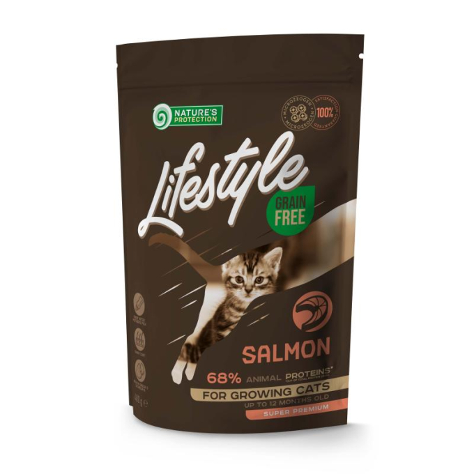 dry grain free food for kittens with salmon - 0