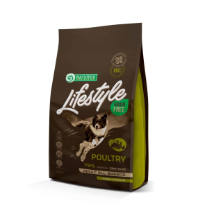 dry grain free food for adult dogs of all breeds with poultry