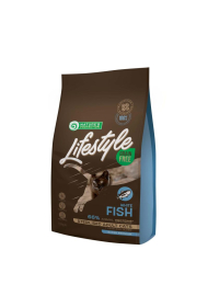 dry grain free food for adult cats with white fish after sterilisation