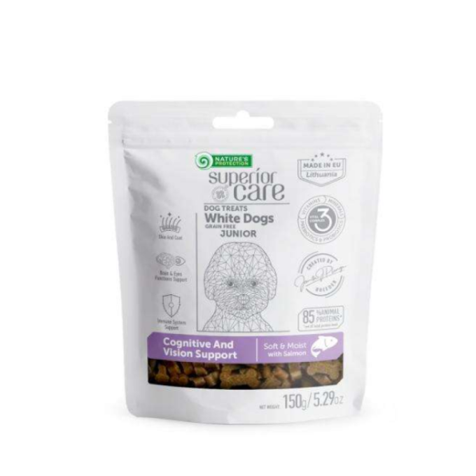 complementary grain free feed - snacks for sensitive care with salmon for junior all breed dogs with white coat - 2