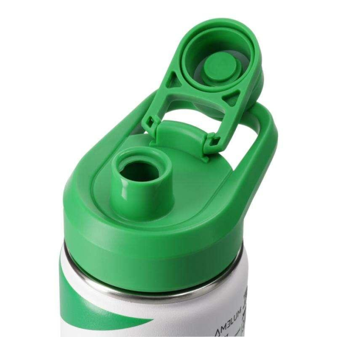 tazza in acciaio inossidabile con cronologia storica, coperchio verde, colore bianco e dettagli neri, IT - 2