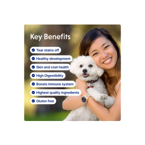 dry grain free food for junior small and mini breed dogs with white coat, with white fish