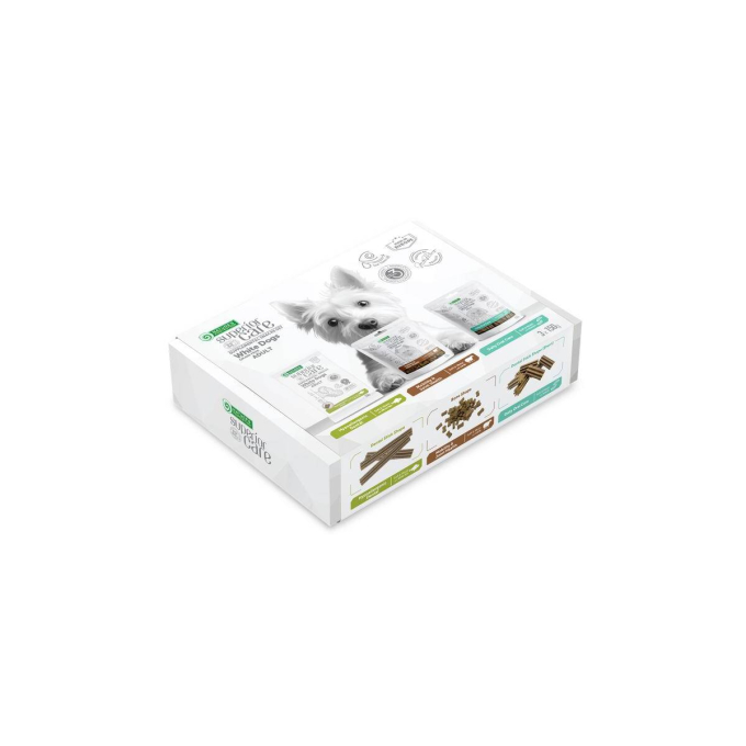 pienso complementario grain free - snacks set múltiples funciones con pescado blanco, cordero e insectos para perros adultos de todas las razas con pelaje blanco - 0