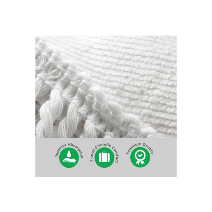 round microfiber towel, unique design, with puppies illustration and fringes - 3