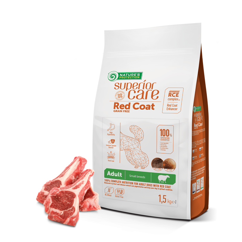 &lt;b&gt;Nature&#039;s Protection Superior Care&lt;/b&gt;
Red coat dry food for brown and red coated dogs