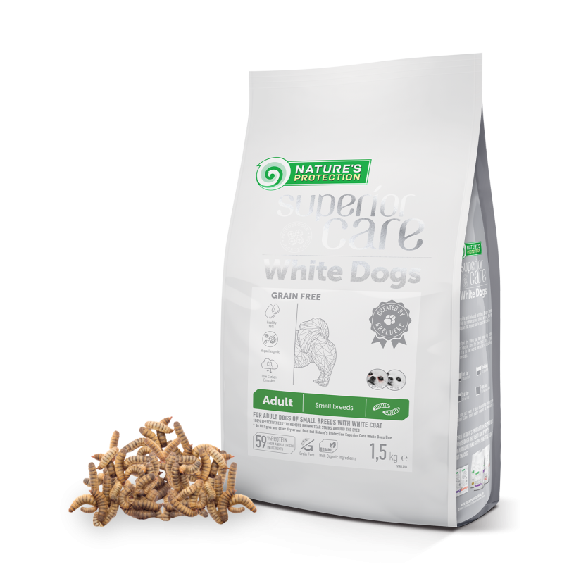 &lt;b&gt;Nature&#039;s Protection Superior Care&lt;/b&gt;
White dogs dry food for white and light coated dogs